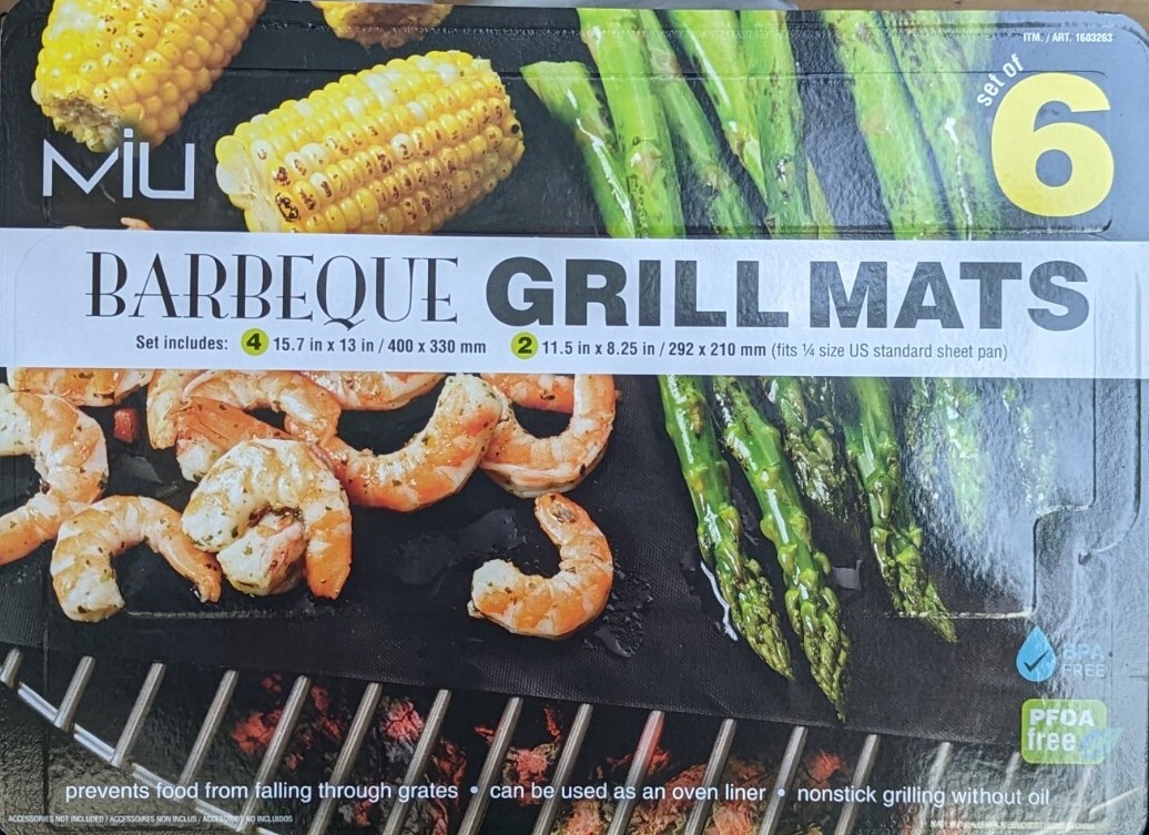 Miu Barbeque Grill Mats Reusable Grilling Sheets 2 sizes Set of 6 BPA
