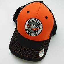 Milford Eagles Black Orange Kid's Adjustable Baseball Ball Cap Hat New