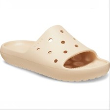 Crocs Classic Slides Sandals V2 Summer Shoes Shiitake Cream Beige Womens Size 9