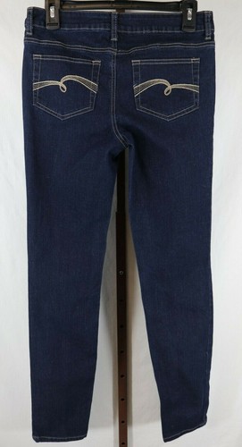 Justice Girls Dark Blue Denim Super Skinny Low Rise Jeans Size 16 - Picture 2 of 3