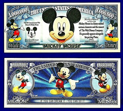 10 mickey mouse dollar bills fake play disney cartoon money fun gift l4 ebay
