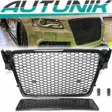 Honeycomb Sport Mesh Rs4 Style Hex Grille Grill Black For 09-12 Audi A4/S4 B8 8T