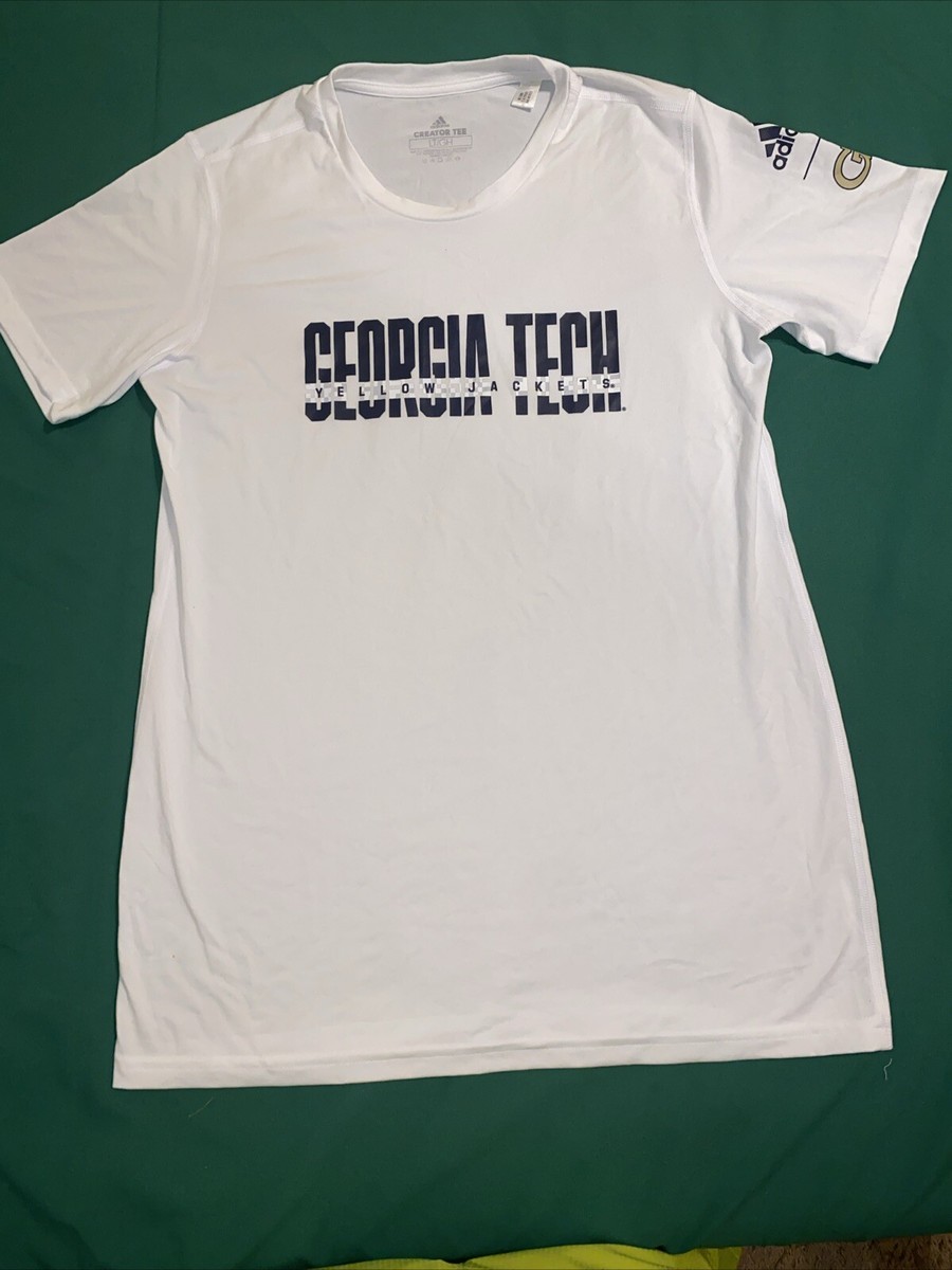 TEE※発送は1/3 Adidas Georgia Tech Yellow Jackets Creator Tee White Short Sleeve