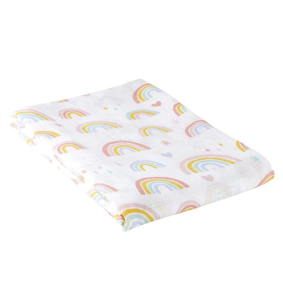 Manta de envoltura Stephan Baby Rainbow Collection, arco iris pastel 45"x45" NUEVA Foto 3 de 3