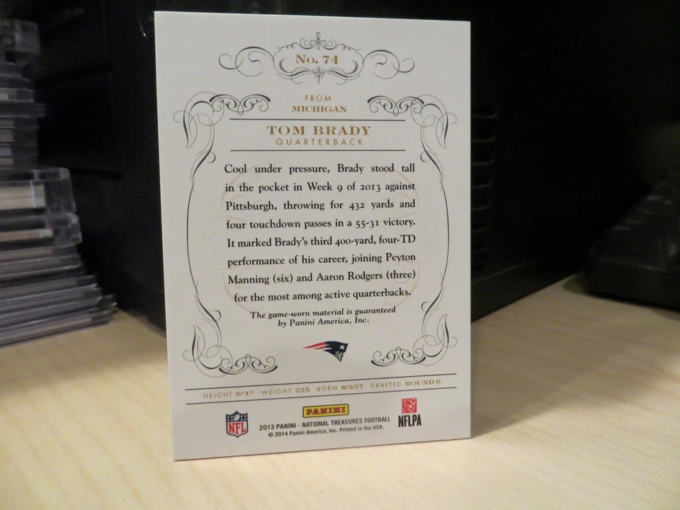 National Treasures Century Materials Jersey Patriots Tom Brady 07/49  2013 - Image 4 of 4