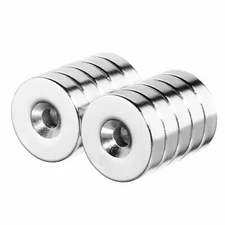 3/4 x 3/16 Inch Neodymium Rare Earth Countersunk Ring Magnets N52 (10 Pack)