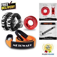 Alloy Steel Snatch Recovery Kit - 2 Soft Shackles 8 Tree Saver Strap Included Alloy Steel Snatch Recovery Kit - 2 Soft Shackles 8 Tree Saver Strap Included