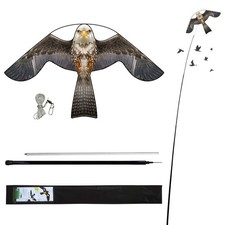 Laptony Bird Scarer Flying Kite Crops Farm Protector 4 Meter, Grey-4M Pole 