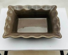 Geneviève Léthu petit plat céramique marron clair 20 x 14 cm env