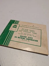 Vintage Quaker State Motor Oil Change Tab Book - Suburban Dodge Shillington, PA