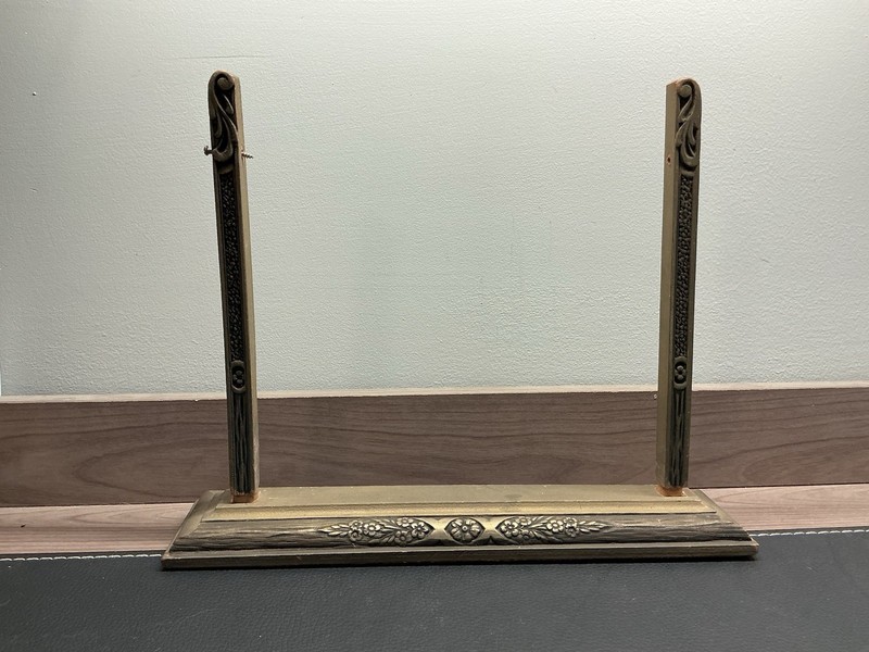 Vintage Gold Metal Tabletop Display Easel Stand, Freestanding, Medium