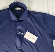 Collars and Co NWT Dress Collar Polo Featherweight Relaxed Size M Medium Blue