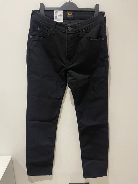 LEE Rider Slim Straight Jeans W31 L30 Black Stretch Cotton RRP £85