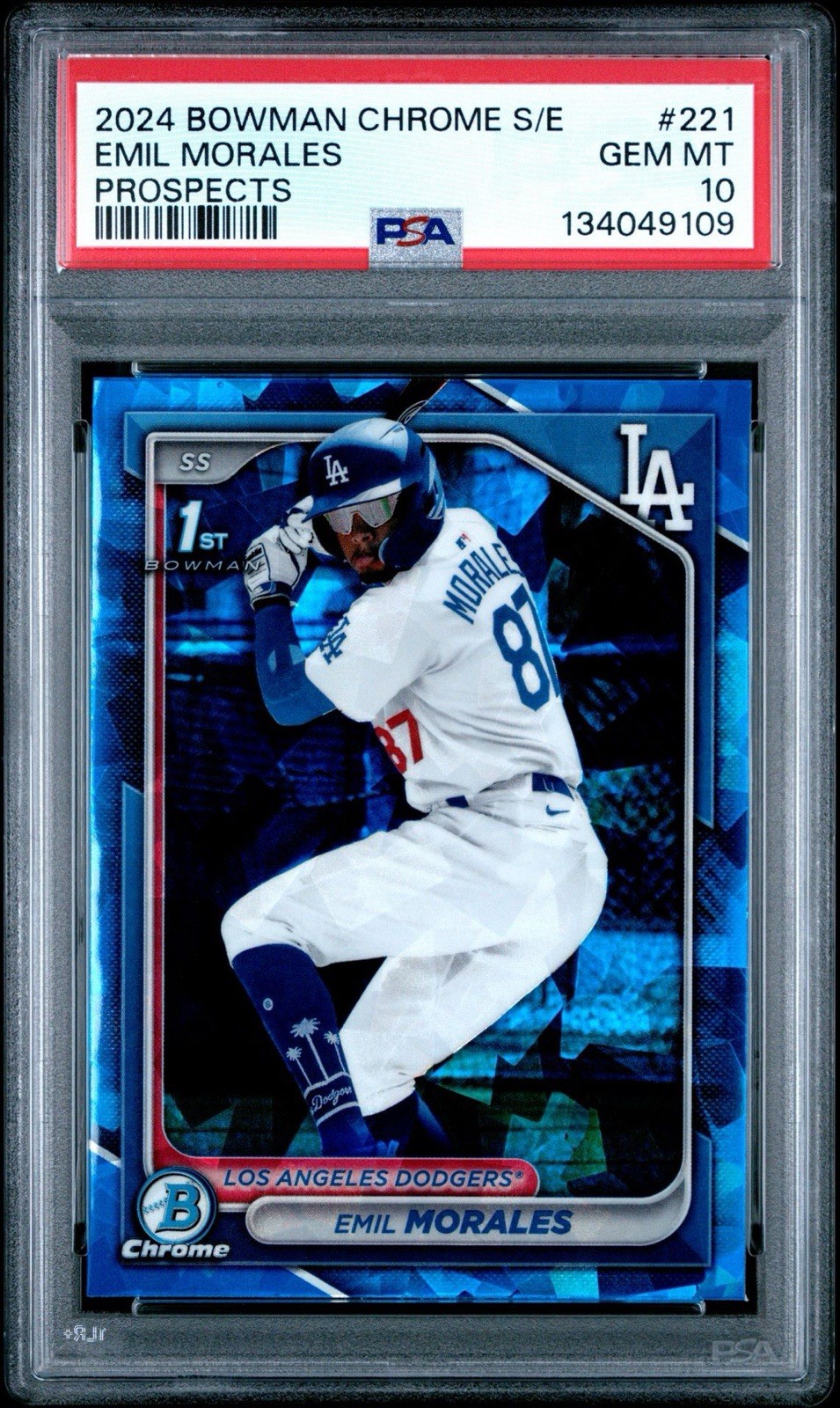 2024 Bowman Chrome Sapphire 1st EMIL MORALES Prospect PSA 10
