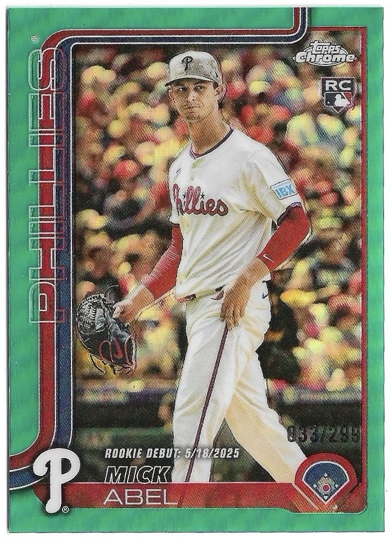 2025 Topps Chrome Update - Mick Abel (RC) #USC87 True Teal /299 Phillies