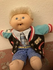 Blonde Cabbage Patch Kid In Letterman Jacket with flattop