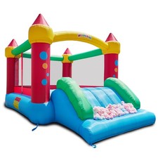 WeeOneKids Air Bounce House, Inflatable Bouncer with Large, Red Yellow blue