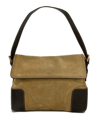 LOEWE Shoulder Bag Anagram Suede Brown Authentic From Japan