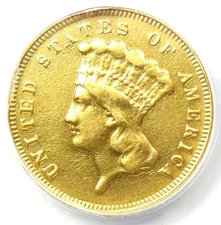 1878 Three Dollar Indian Gold Coin $3 - Certified ANACS XF40 Details (EF40)