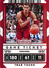 2020-21 Contenders Draft Picks Trae Young Game Ticket #23 RED VARIATION PIC