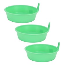 NEW 3 Pcs Feed Pan Thickened PP Plastic Round Livestock Feeder Bucket With