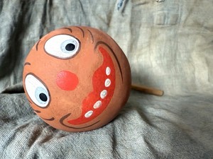 Vintage Halloween antique style pumpkin JOL noisemaker handle toy Asis