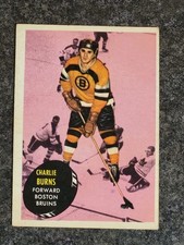 1961-62 Topps Hockey 11 Charlie Burns EX Condition , No Creases, Boston