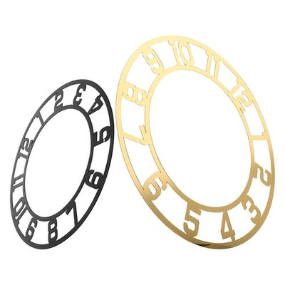 2Pcs Round Acrylic Mirror Wall Clock Face Stickers with Arabic Numerals for Home