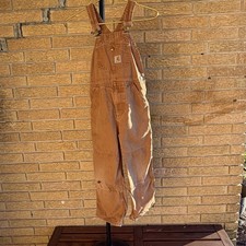 Carhartt Youth Boys Duck Washed Bib Overalls Distressed HOLE IN KNEE Size 7