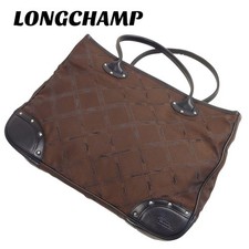 Excellent Condition Longchamp All Over Pattern Tote Bag Brown with Dust Bag from