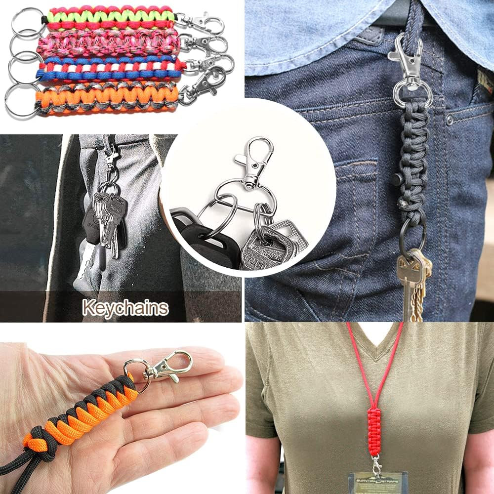 Coobigo 30Pcs Metal Swivel Clasps Lanyard Snap Hook Lobster Claw Clasp Jewelry F