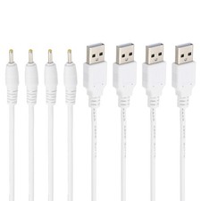 4 x USB to DC 2.5x0.7mm Barrel Jack Power Charger Connector Cables, White