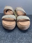 Lucky Brand Sandals Womens Size 10 Tan Beige Platform Cork Wedge Braided Buckle — photo 2