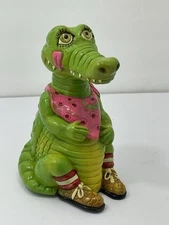 VTG Anthropomorphic Crocodile Plastic Money Bank 6.5”H Small World Imports