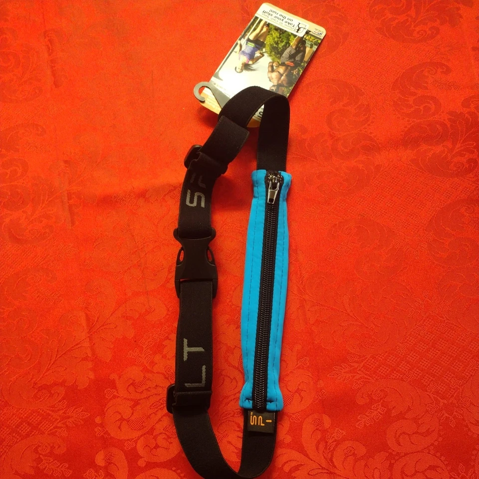 Cinto de corrida Spibelt original com bolso - cintura ajustável 25”-50” azul original - Imagem 4 de 4