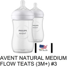 Philips Avent Natural Baby Bottles 3 Medium Flow Nipple 9oz NEWEST Model 2026 