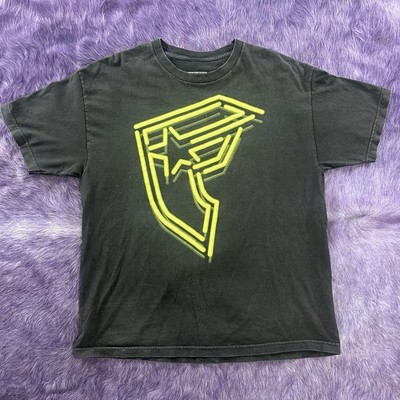 Famous Stars & Straps Neon Logo T Shirt Black Travis Barker Skate Adult Large