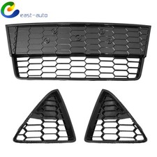 Honeycomb Pattern Front Lower Grille Black 3pcs For Ford Focus Sse 2012-2014