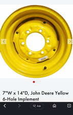 John Deere 6-lug Yellow Steel Implement Wheel Rim 7x14 Lva21072
