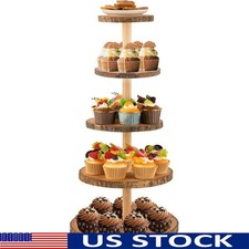 Sturdy Wood Tiered Cake Stand Display Parties Events Birthdays Gatherings New