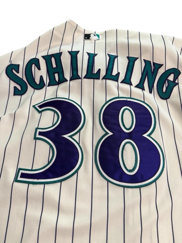 Vintage 90s Majestic Arizona Diamondbacks Auténtico Sin Mangas Curt Schilling Foto 3 de 4