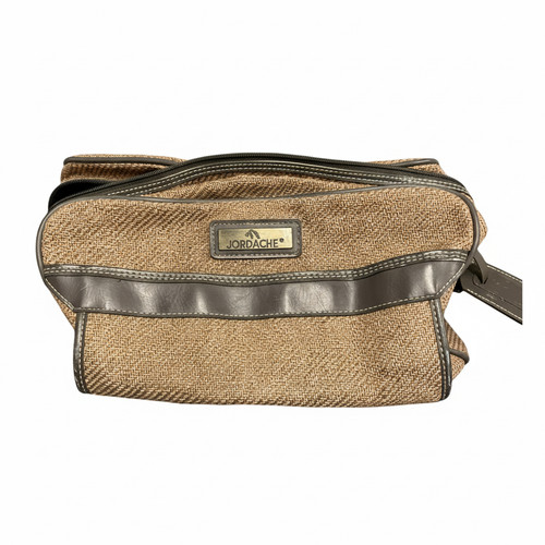 Jordache Travel Bag Brown Woven Duffle Zipper Closure Vintage 90's