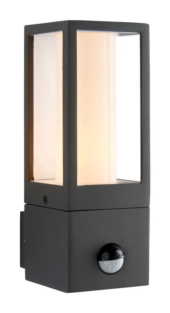 Outdoor Light Grey Lantern Wall PIR IP44 Textured Saxby 99549
