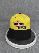 Vintage 90's K-Products Pennzoil Racing Hat Strapback Cap MADE IN USA Yellow