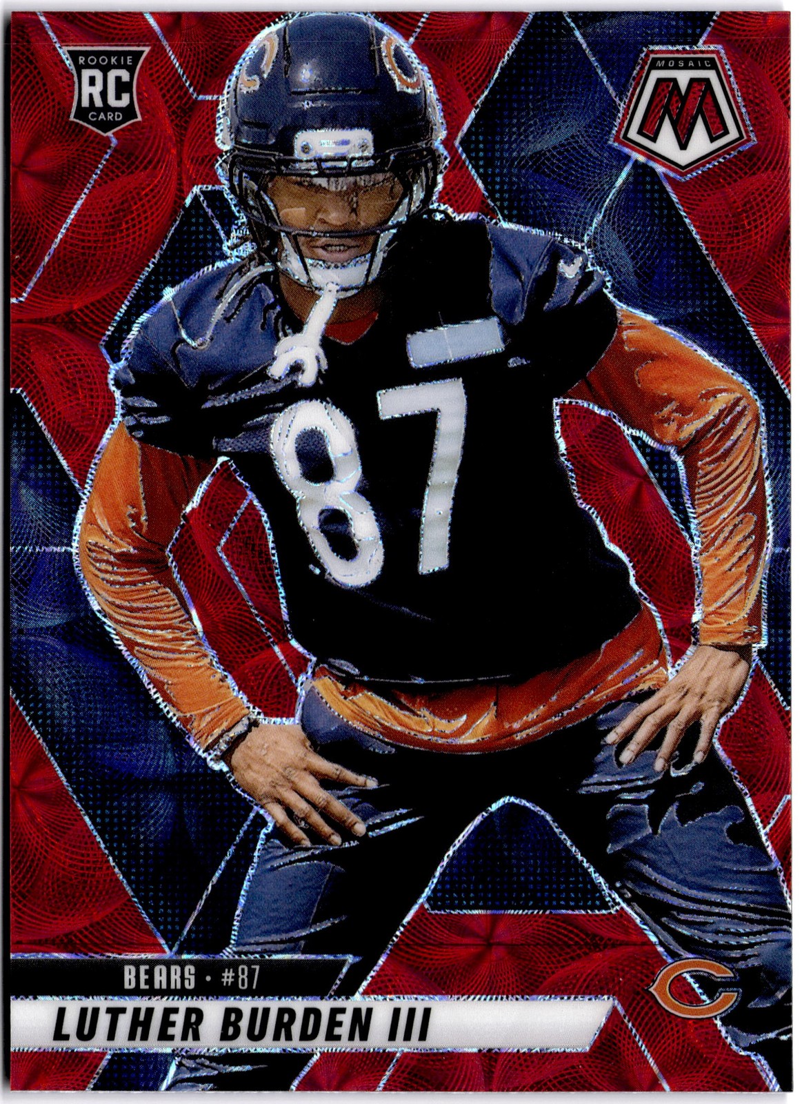Luther Burden III #383 Mosaic Red Near Mint - Chicago Bears - 2025 Panini Mosaic