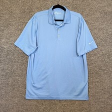 Nike Golf Polo Shirt Mens Large Blue Performance Stretch Short Sleeve Casual