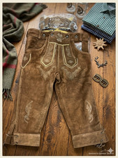 Authentic Bavarian Lederhosen &ndash; Handcrafted Suede Leather Trachten Breeches