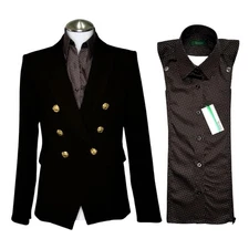 NWT Brunne DICKEY Compatible with Veronica Beard Blazer Button Down Shirt 00-14