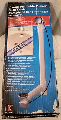 KEENEY complete cable driven bath drain NEW 1.5 in sch 40 plastic brushed nickel
