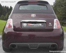 Remus Edelstahl Duplex Sportauspuff Fiat 500 Abarth 2x102mm rund scharfkantig